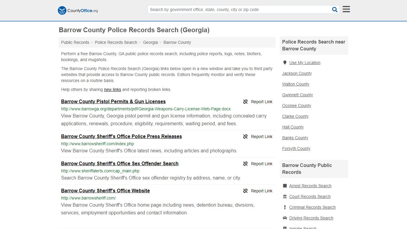Police Records Search - Barrow County, GA (Accidents ...